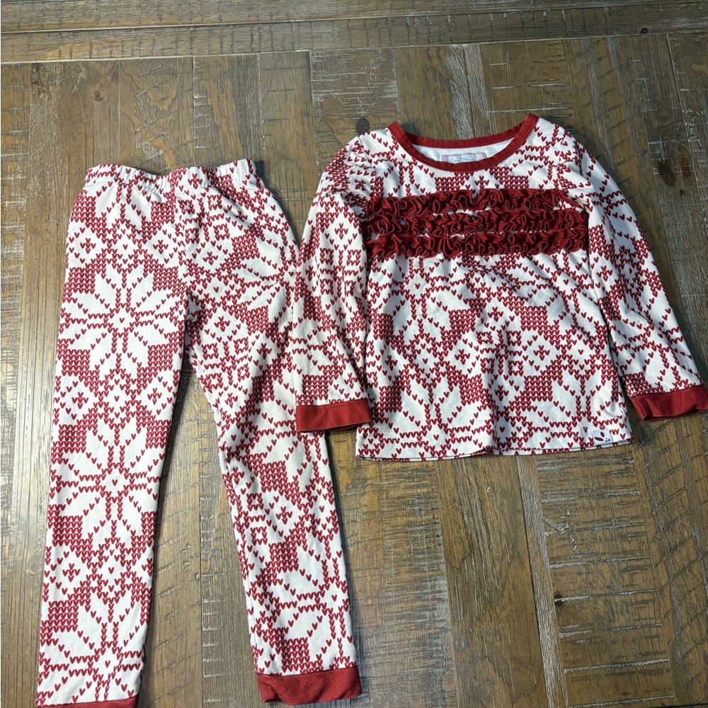 SweetHoney Festive Red and White Kids Pajama Set